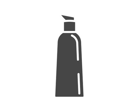 Vector black icons of beauty, cosmetics and care. Bottle, jar, shower gel, face cream, body lotion, spray, ointment, paste.のイラスト素材