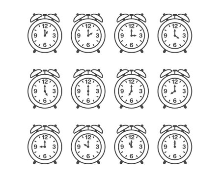 Icons set timer, clock, alarm clock, stopwatch and time icon. Vector illustration in flat style on...
