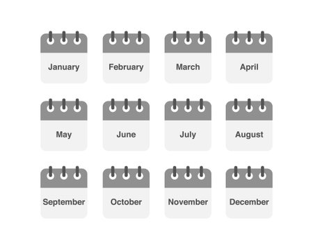 Vector set of icons. Daily, monthly, yearly calendar icon. Meeting, schedule, planning, holiday,...