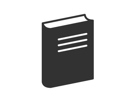 Linear style pictogram depicting a book, outlined for clarity, suitable as a study symbol. This simple illustration is crafted for web design, with an additional vector representing an open publication, ideal for mobile and UI applicationsのイラスト素材