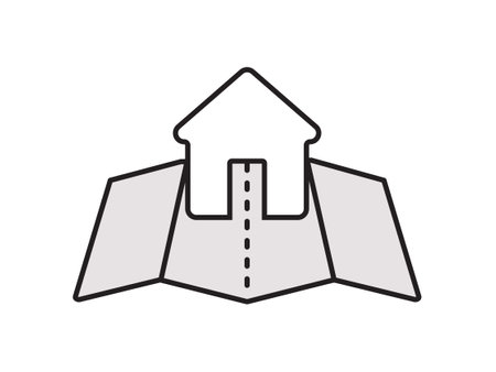 Within a flat-style depiction, a location marker distinguishes itself on an urban map, denoting a precise spot. Contemporary pin illustrate diverse locations, each serving as a unique indicator. These vector symbols remain isolated against a transparent backdrop, facilitating seamless integration into designsのイラスト素材