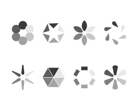 Collection Loading bar status icon. Vector illustration. Set of vector loaded icons. Download...
