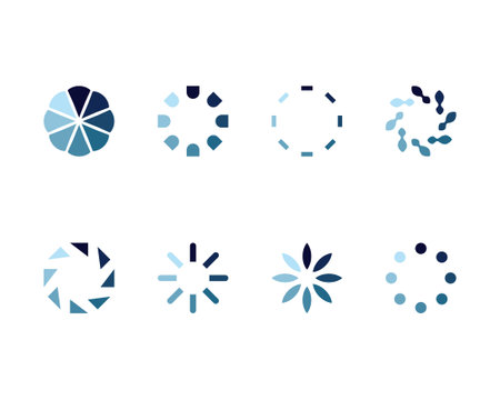 Collection Loading bar status icon. Vector illustration. Set of vector loaded icons. Download...