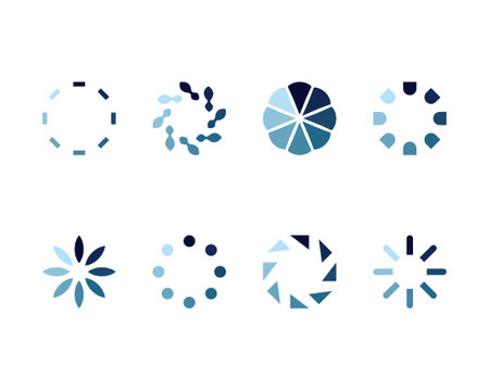 Collection Loading bar status icon. Vector illustration. Set of vector loaded icons. Download...