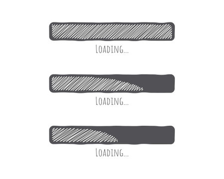 Collection Loading bar status icon. Vector illustration. Set of vector loaded icons. Download...
