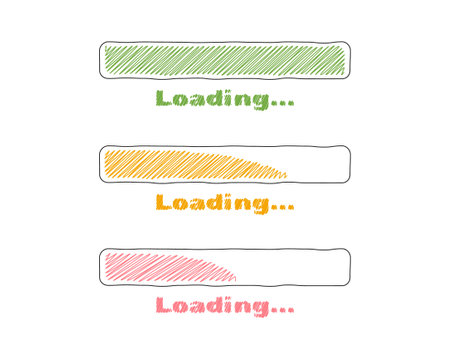 Collection Loading bar status icon. Vector illustration. Set of vector loaded icons. Download...