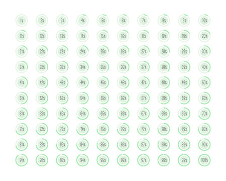 Collection Loading bar status icon. Vector illustration. Set of vector loaded icons. Download...