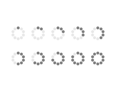 Collection Loading bar status icon. Vector illustration. Set of vector loaded icons. Download...