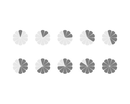 Collection Loading bar status icon. Vector illustration. Set of vector loaded icons. Download...