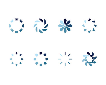 Collection Loading bar status icon. Vector illustration. Set of vector loaded icons. Download...