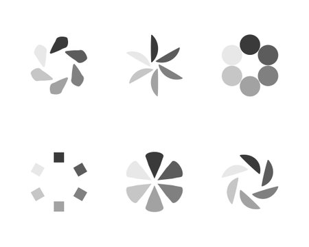 Collection Loading bar status icon. Vector illustration. Set of vector loaded icons. Download...