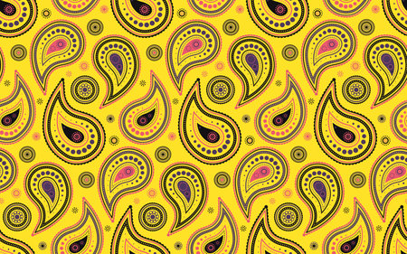 Beauty wallpaper in seamless pattern surface. Herb modern foliage vintage. Blossom romantic at dress pastel. Paisley endless persian wear.のイラスト素材