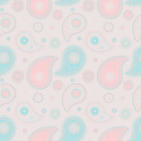 Decor tradition art fantasy. Arabic ornament of damask pastel. Tropical idea of buta asian. Decoration paisley with contrast draw.のイラスト素材