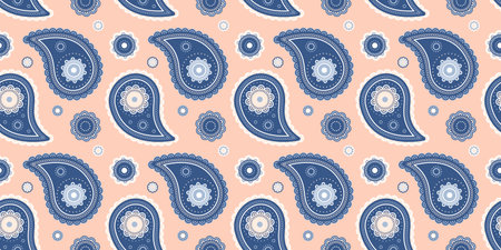 Pretty fashion to victorian flower. Curve asian a effect royalty. Fabric retro in springtime paisley. Indian striped with outline textured.のイラスト素材