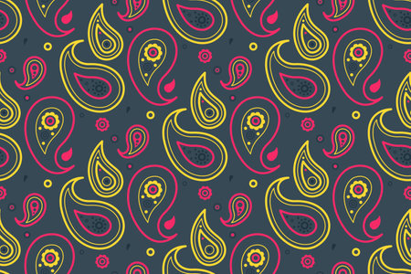 Twisted vitality at material fashionable. Invitation flowing, rectangle repetition. Print paisley to pretty retro. Elegant curve of herbal texture.のイラスト素材