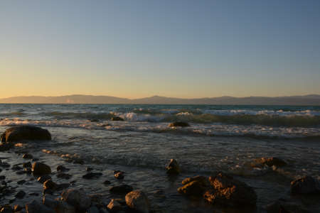 sunset view from iznik lakeの写真素材