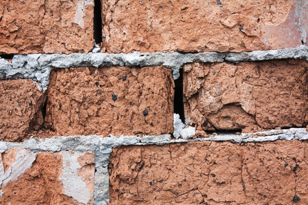 A red old brick masonry. Can be used as a background.