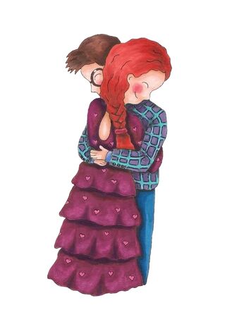 Guy and girl couple hugging.の写真素材