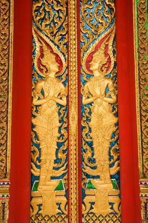 architecture in Thai atyle on Buddha church の写真素材