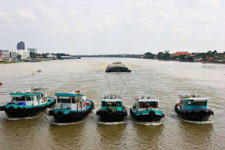 transportation by river side in Thailandの写真素材