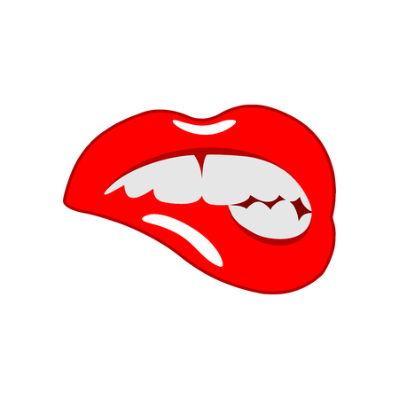 Woman's sexy red lips. Vector Illustrationのイラスト素材