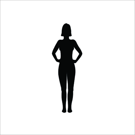 Woman icon on white background. Vector Illustration.のイラスト素材