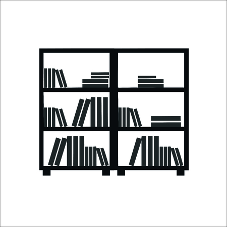 Shelves with books icon. Vector illustrationのイラスト素材