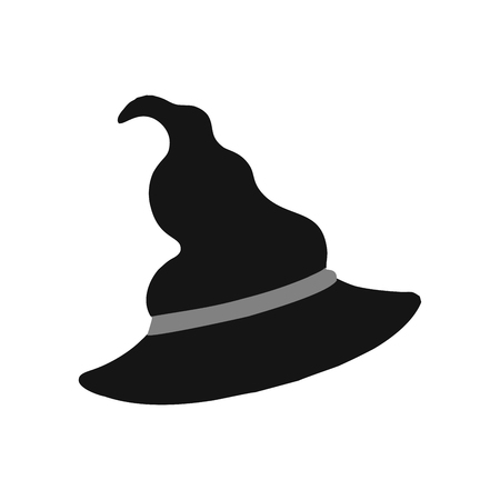 Witch Hat icon. Halloween sign. Vector Illustrationのイラスト素材