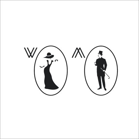 Restroom ,Toilet icon. Male and female WC iconのイラスト素材