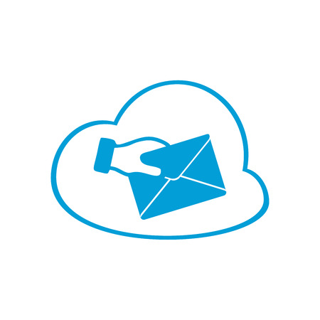 Mail icon in white cloud. Vector Illustration.のイラスト素材