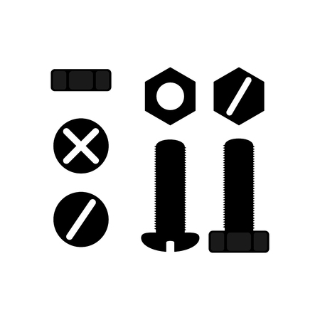 Bolt and nut icon on white background. Vector illustration.のイラスト素材