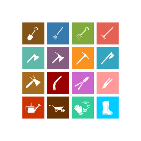 Tools icon in multi-color square. Flat vector icon set.のイラスト素材