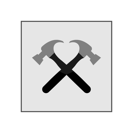 Hammer icon on white background. Vector Illustration.のイラスト素材