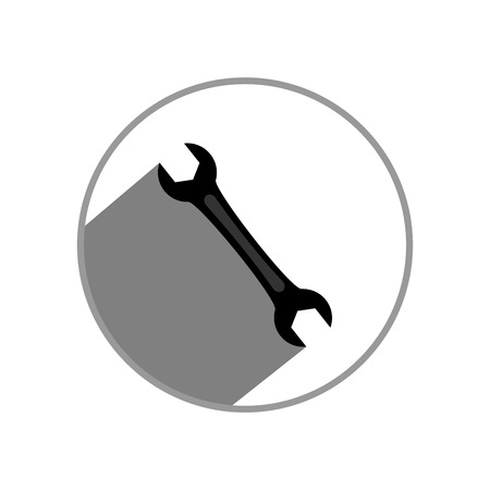 Wrench icon in light circle. Vector Illustration.のイラスト素材