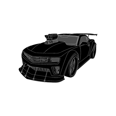 Car icon. Vector Illustration. Black colorのイラスト素材
