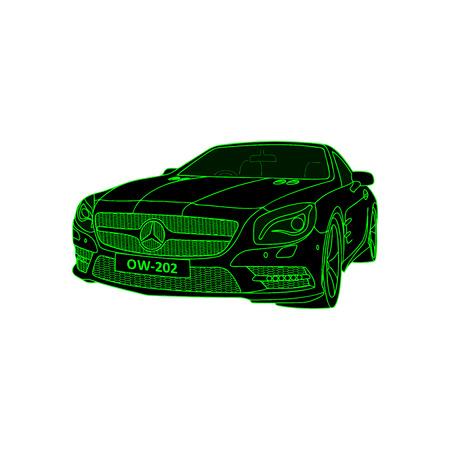 Car icon. Vector Illustration. Green color