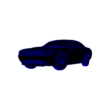 Car icon. Vector Illustration. Blue colorのイラスト素材