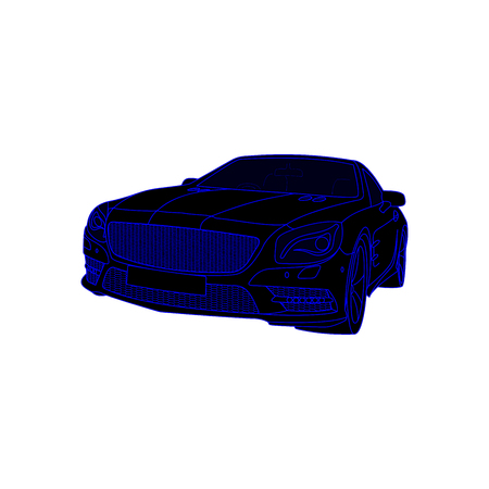 Car icon. Vector Illustration. Blue colorのイラスト素材