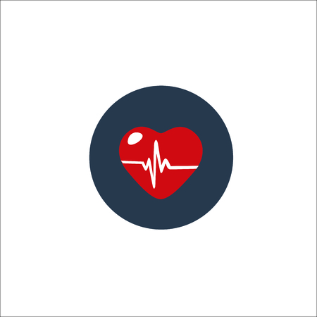 Heart with beat line iconのイラスト素材