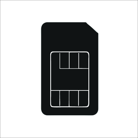 Sim Card icon on white background. Vector Illustration.のイラスト素材