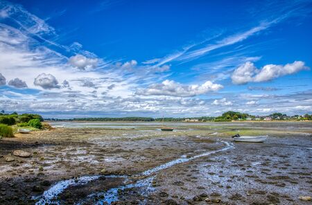 The Ria d'Etel is an inland sea of Brittany in the Morbihan regionの写真素材