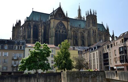 The cathedral dominates from the top of the houses of the old city suburb