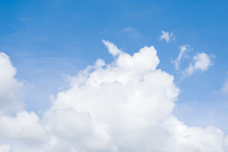natural blue sky image with white cloud on high sky backgroundの写真素材