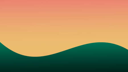 Green wave on orange gradient abstract background. Style for modern graphic vintage, decorative,...