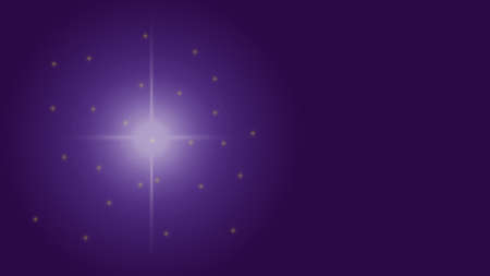Sparkling magical glowing stars and sparkles, on purple background.の写真素材