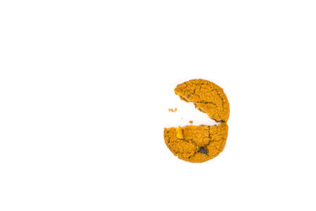 Cookies chocolate chip isolated on a white background. delicious baked homemade cookie.の写真素材