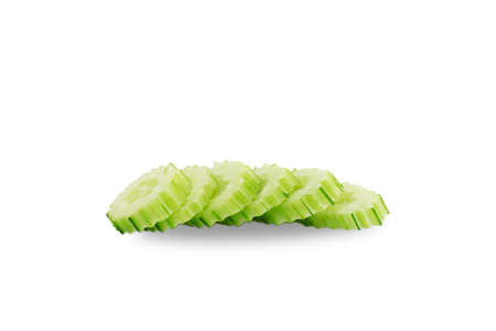 Organic Collard greens vegetable cabbage nutrition salad on a white background.の写真素材