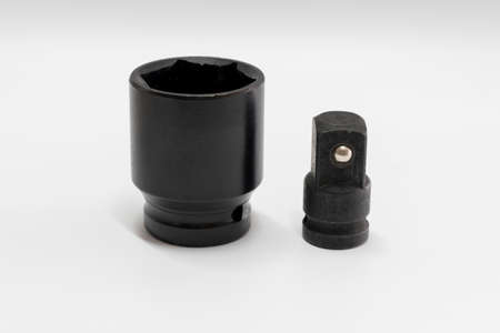 Block wrench set isolated on the white background. Tools for mechanic technician maintenance service repairの写真素材