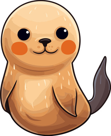 Cute cartoon seal. Vector clip art illustration with simple gradients. Each on a separate layer.のイラスト素材