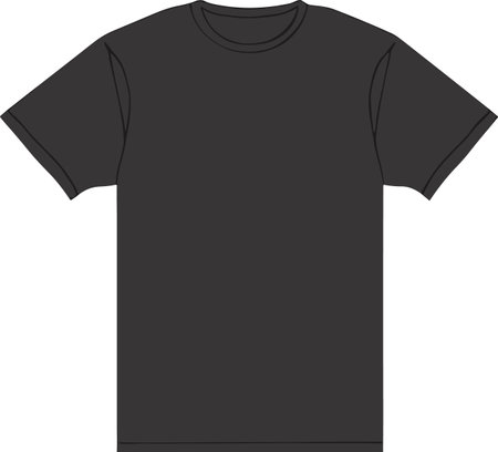 Illustration of a black t-shirt with a white background.のイラスト素材